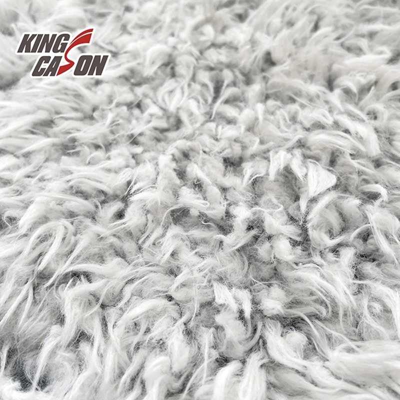 Kingcason New Design Plain Long Pile Plush Fleece Fabric