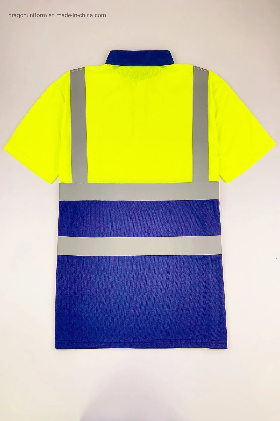 Custom Design Short Bright Custom Logo Safety Reflective Men Workwear Polo Shirt