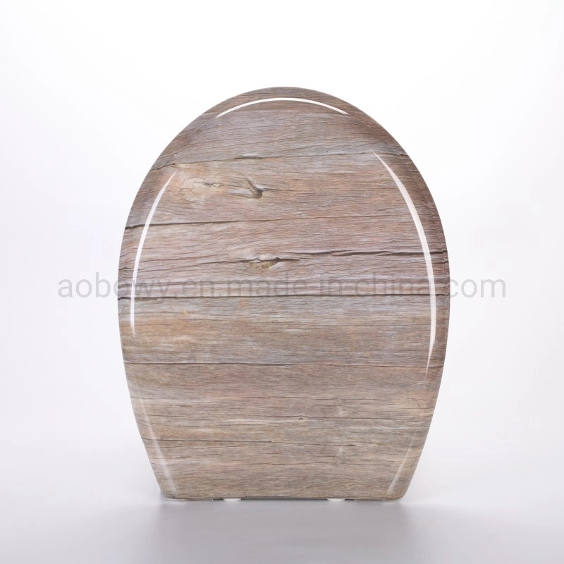 نموذج التخصيص شكل دائري الديكور أشرطة خشبية تصميم مطبوعة uroplast مقعد المرحاض للطباعة على ثلاثة جوانب