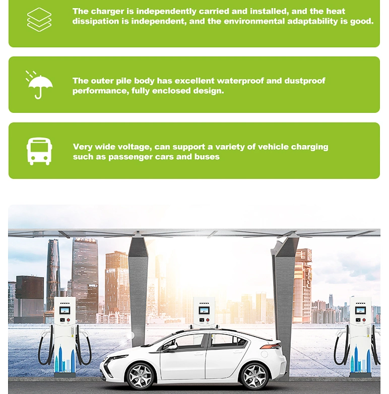 Station de charge c.c. de type divisé 240 kW, une armoire d'alimentation plus Deux pistolets doubles bornes de charge EV Charger chargeur de voiture DC Pile de chargement Ocpp1.6j WiFi 4G