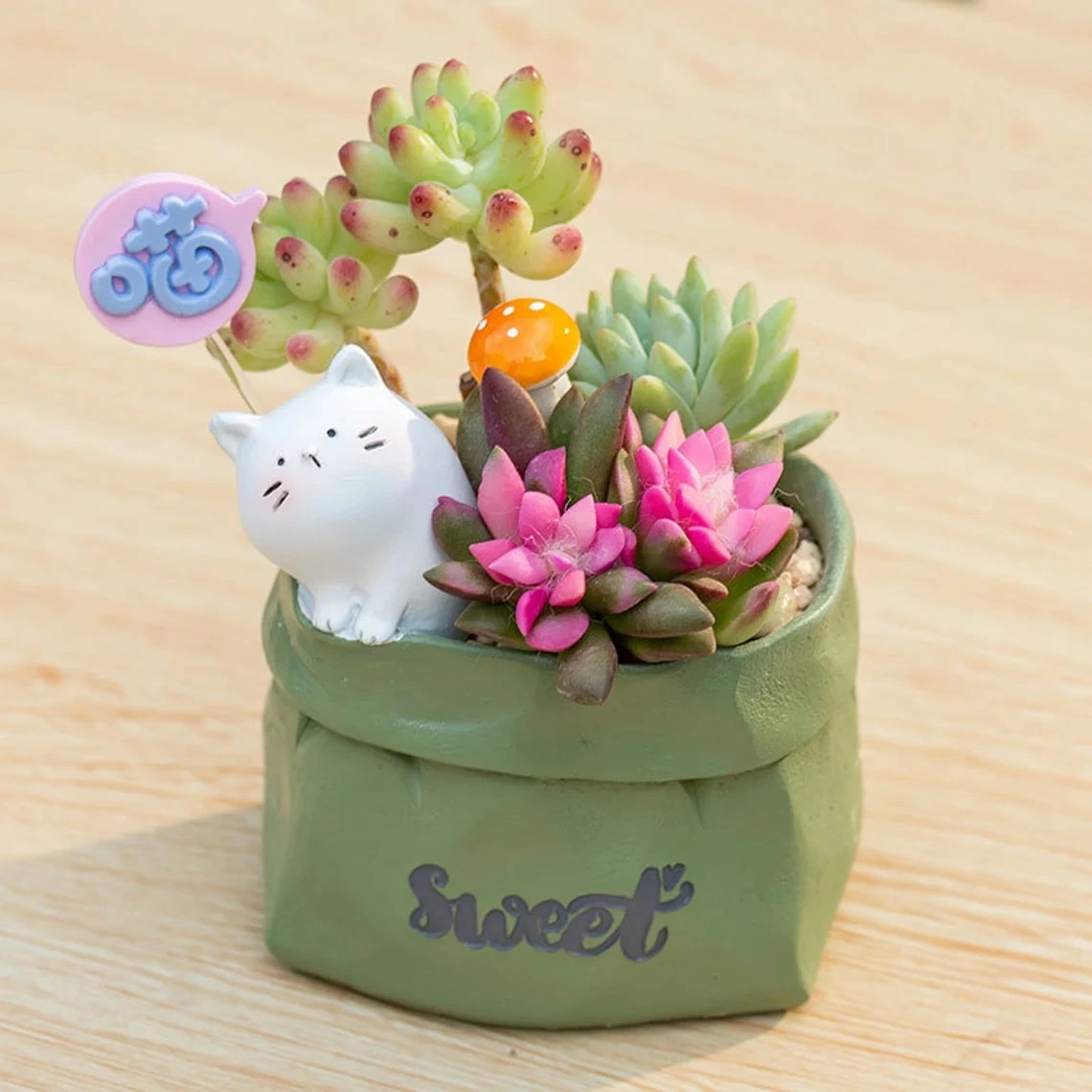 Saco de papel Animal bonito Suculent Flower Pot Suculent Planter Desktop Decoração da Plantadeira Office Desk