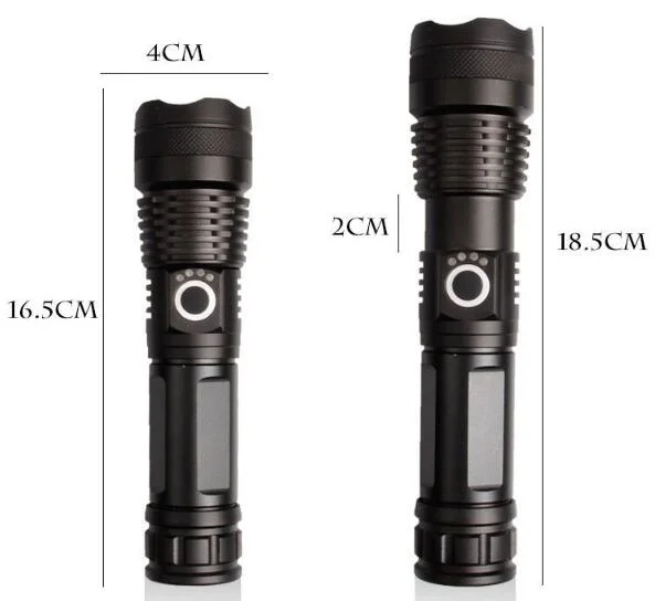 Zoom cree Xhp recargable50 USB de 5 modos brillante LED linterna táctica Waterproof linternas