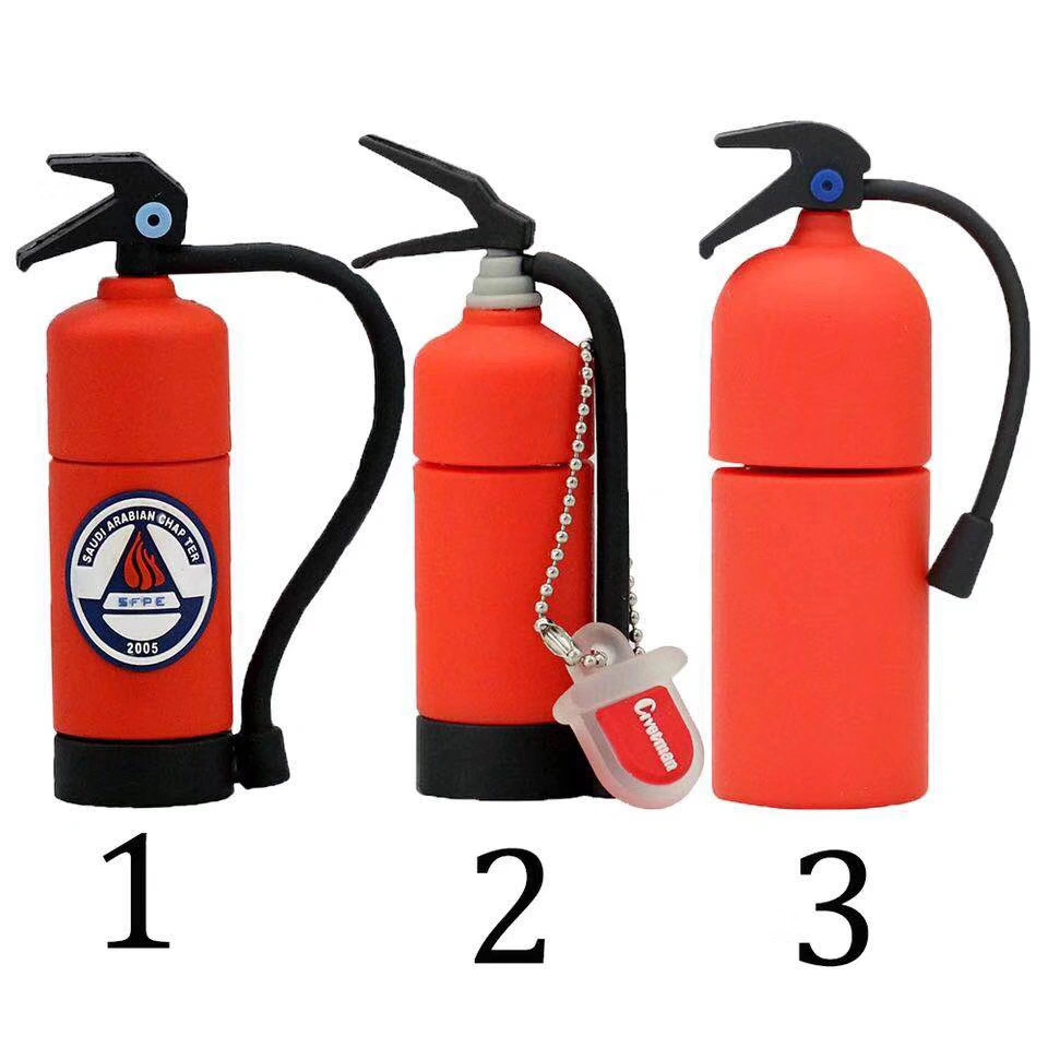 Fire Department, Fire Extinguisher Customized 2D/3D PVC Cartoon USB Flash Disks/Pen Drive/USB Flash Drive/USB Pen Drive for Promotional Gift