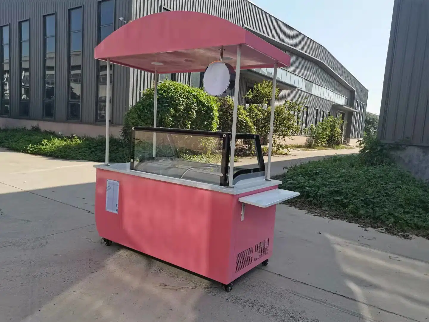 Hand Push Gelato Showcase Cart Freezer Ice Cream Vending Carts