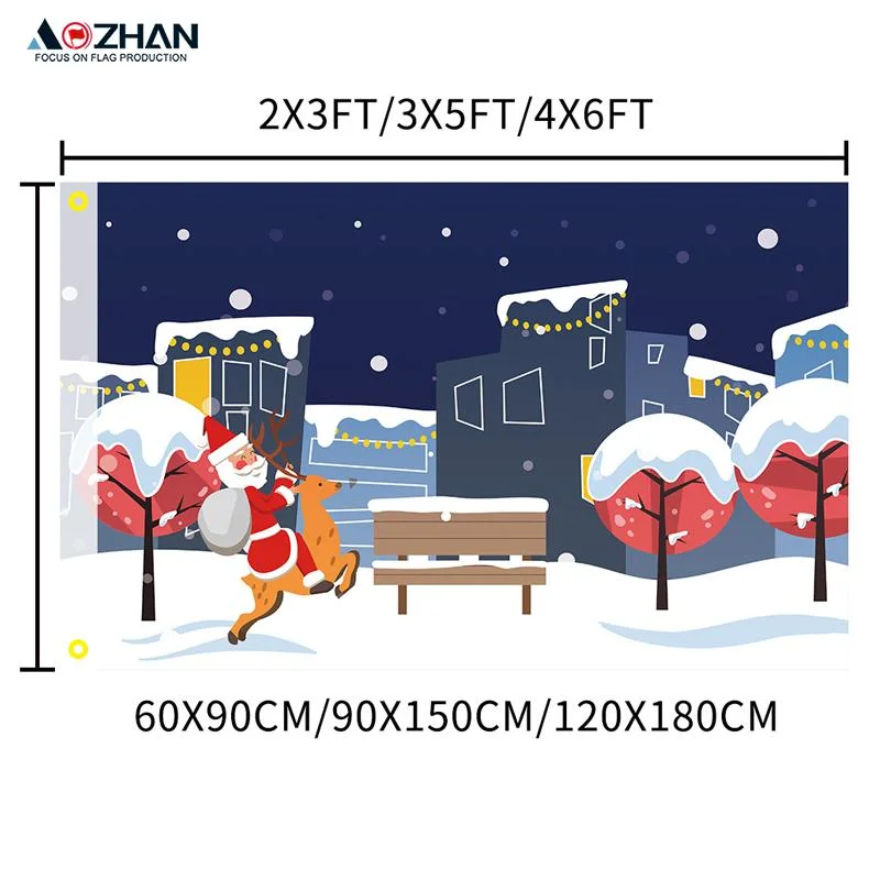 Christmas Banner Christmas Hanging Polyester Door Couplet Christmas Christmas Style Outdoor Couplet