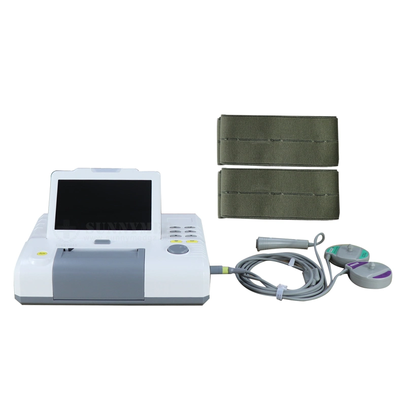 Sy-C010-1 6 Parâmetros Portable Ctg Fcf/transdutor Toco/Monitor de freqüência cardíaca fetal gemelar com ecrã LCD de 7 polegadas a cores