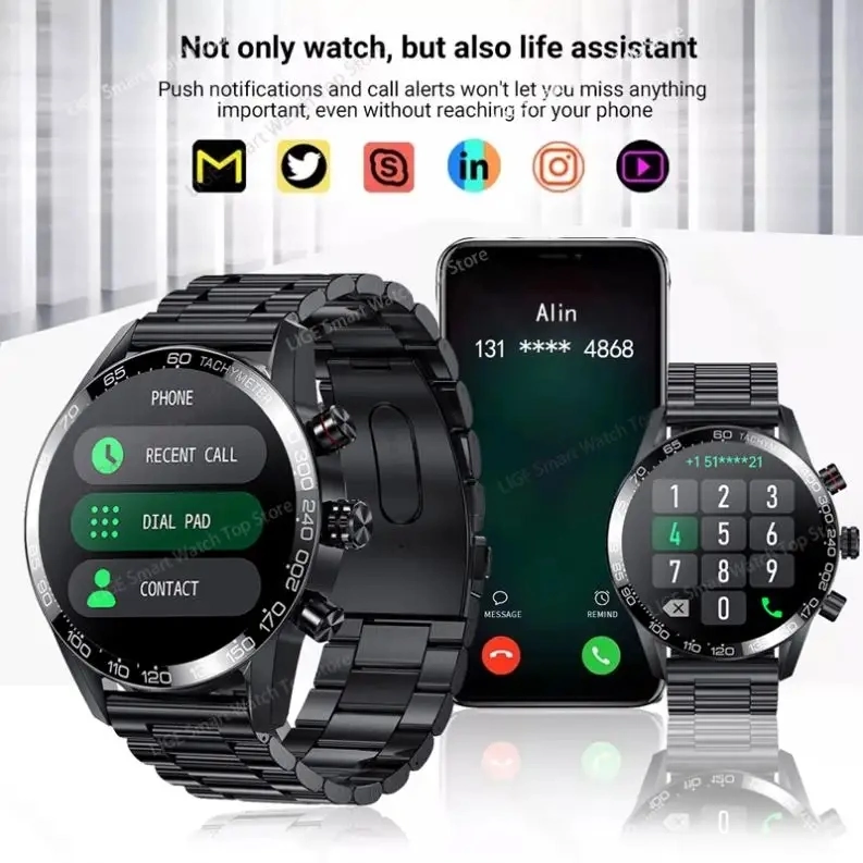 2023 LED HD Full Screen Watch Bt Calling Smartwatch Fashion Business Clock New Sports Smartband Man for Men Smart Watch