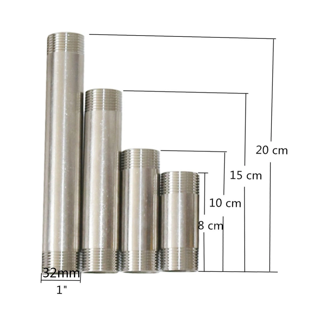 8/10/15/20cm 1" Male Thread Double Head 304 Stainless Steel Tube