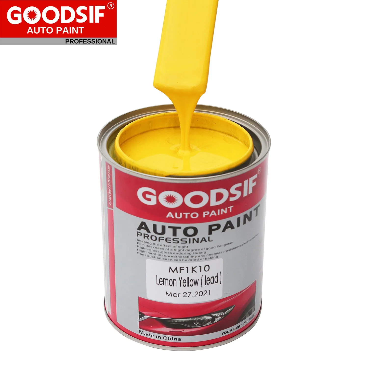 Automotive acabar 1K de Recubrimiento líquido en color de pintura acrílica de coche Disolvente de pintura de Auto Reparación de Autos Usados
