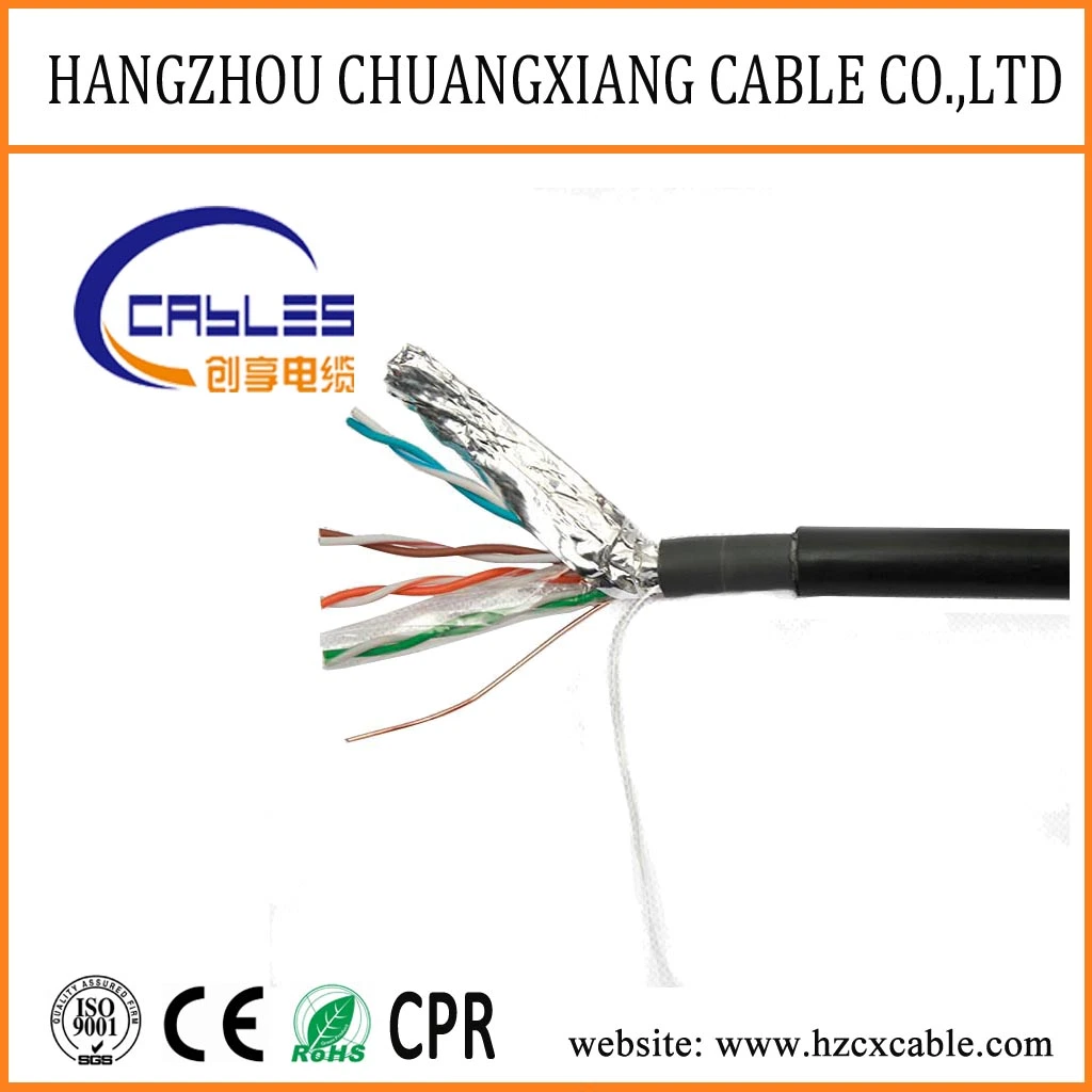 OEM Free Sample RJ45 Indoor Network Cable Communication Computer Cable Use FTP Cat5e Cable Ethernet LAN Cable Copper Wire