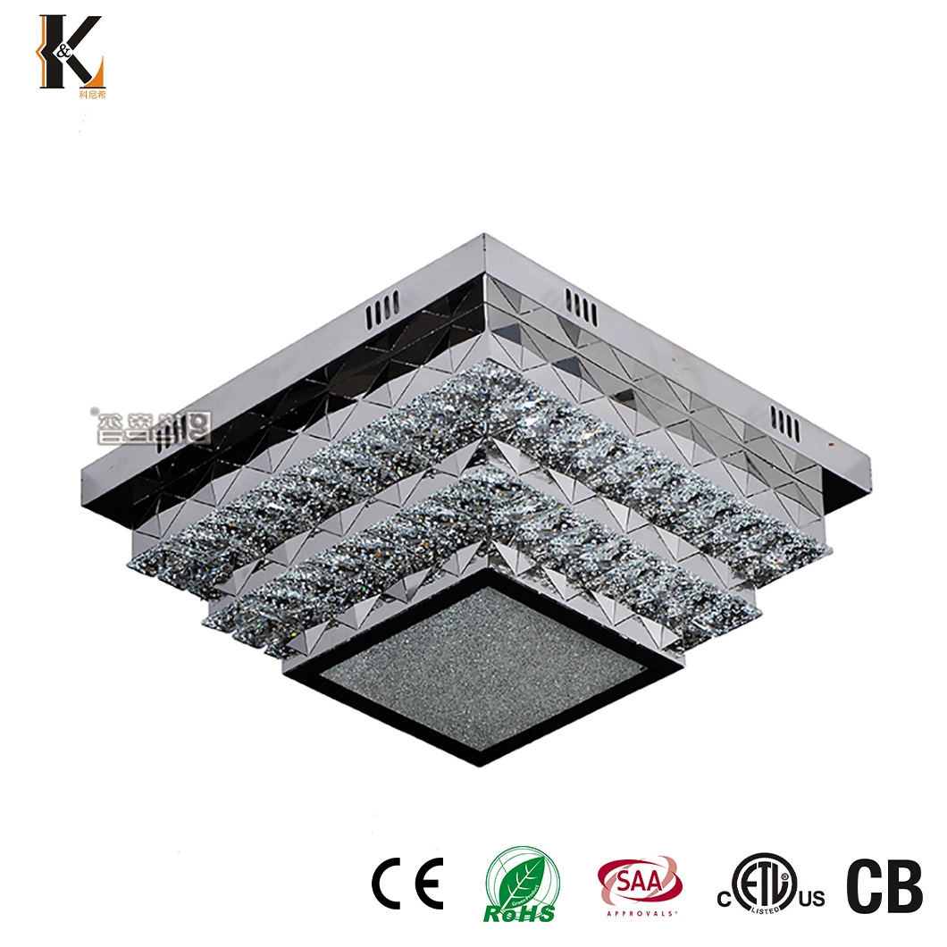 Iluminación de techo de cristal China comedor Diseño moderno de lujo personalizado Lámpara de cristal Chandelier K9 LED de techo redondo Fancy Gold