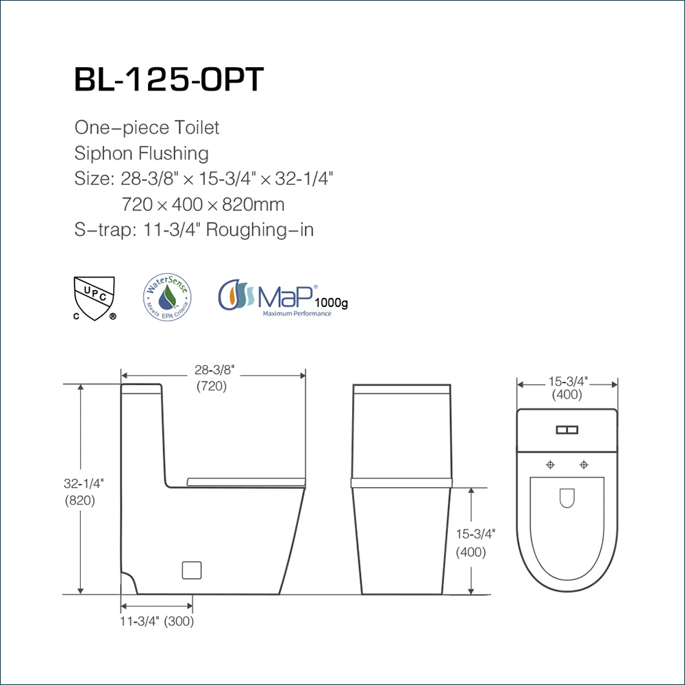 China Manufacturer Cupc American Elongated Tornado Flush Ceramic One Piece Bathroom Toilet