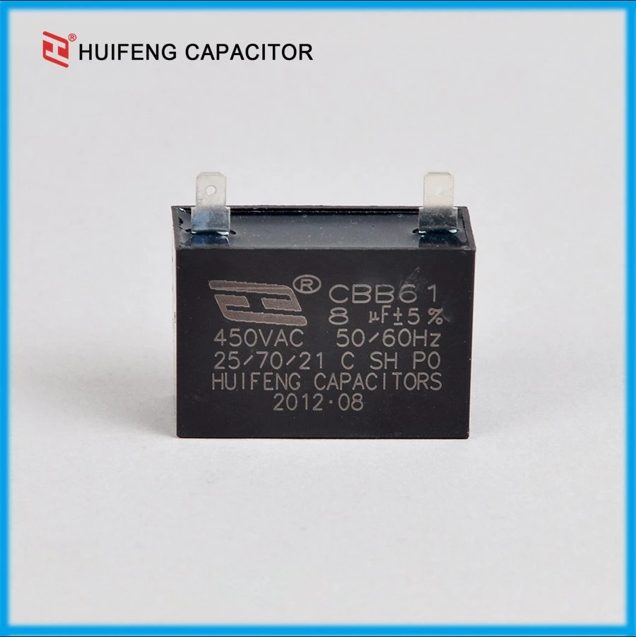 Stable Performance Cbb61 16UF 450V Metallized Film Capacitors with Pins for Fan