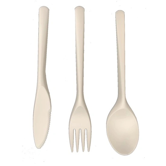 Compostable Polylactic Acid Fork Biodegradable Natural PLA Cutlery Sets Environmental Catering Supplies