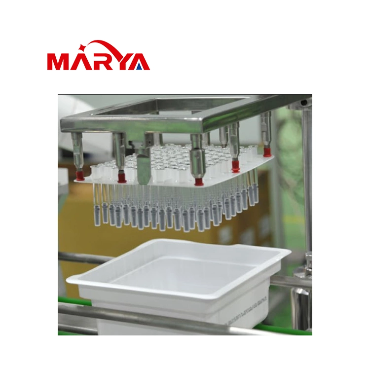 Machine de remplissage de seringue préremplie en verre/plastique pour cartouche d'injection de médicament liquide stérile à usage unique Marya avec système d'isolation.