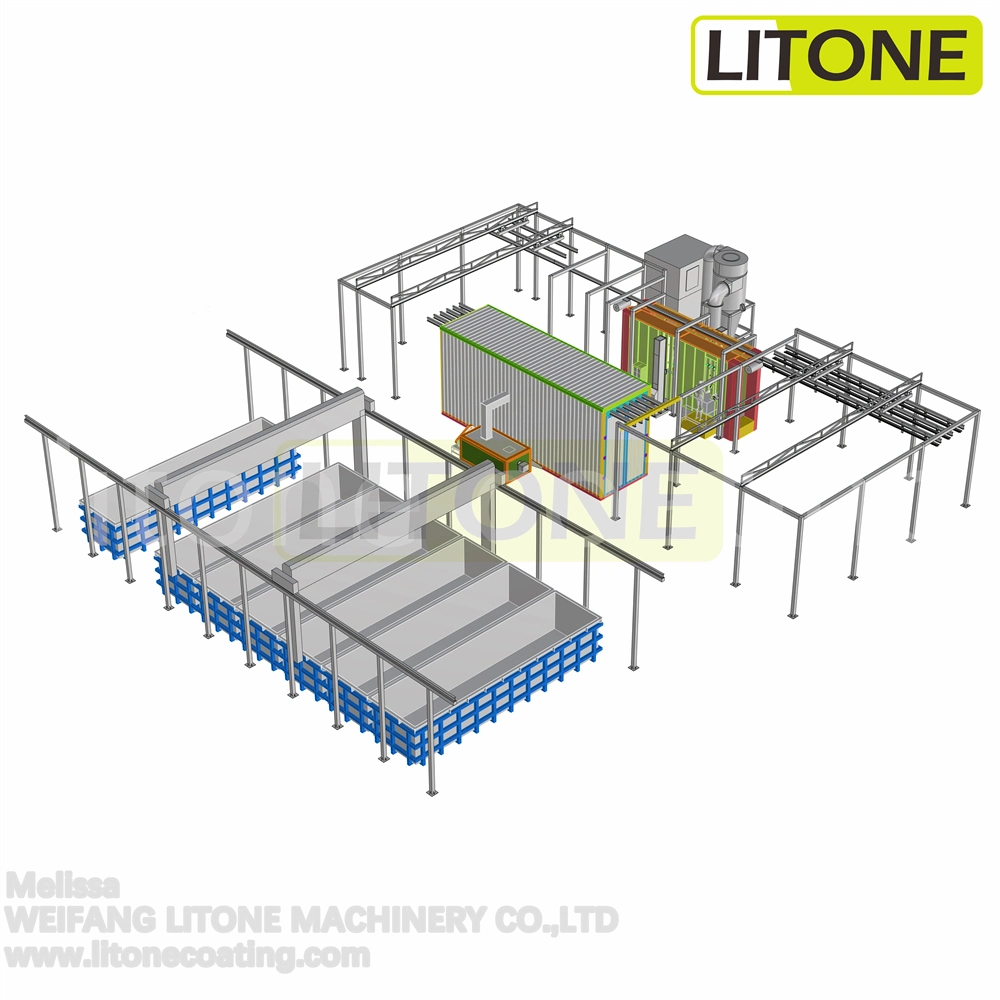 Hot Sale Aluminium Profile PP Plastic Powder Coating Booth System Fast Color Change System