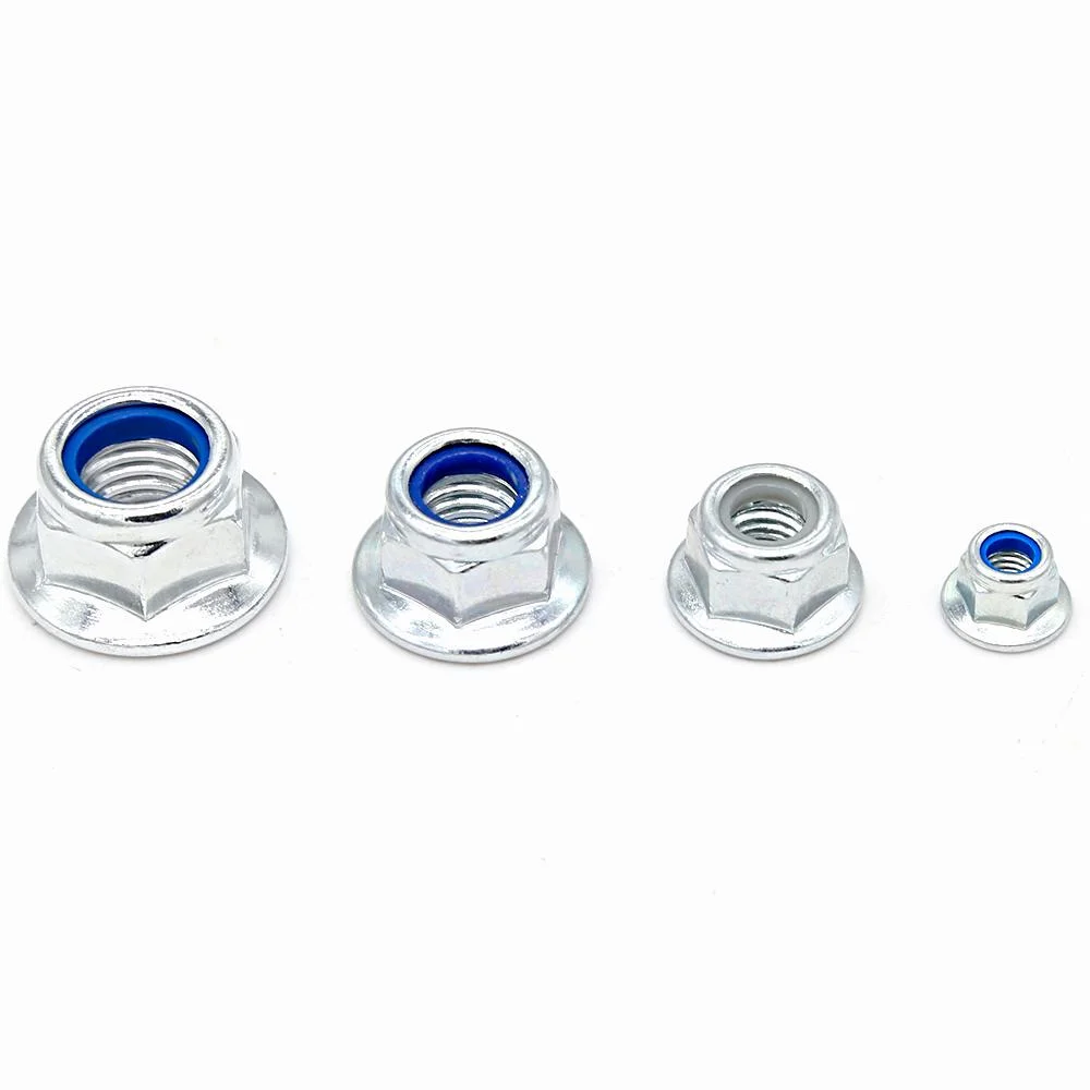 China Wholesale/Supplier Carbon Steel Blue White Zinc-Plated Grade 4.8 Stainless Steel 304 316 Dome Cap Nut Brown Nylon Black Nylon Hex Flange Insert Lock Nuts