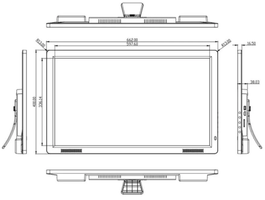 HDMI Full HD 27 pouces LCD panneau tactile la signalisation numérique