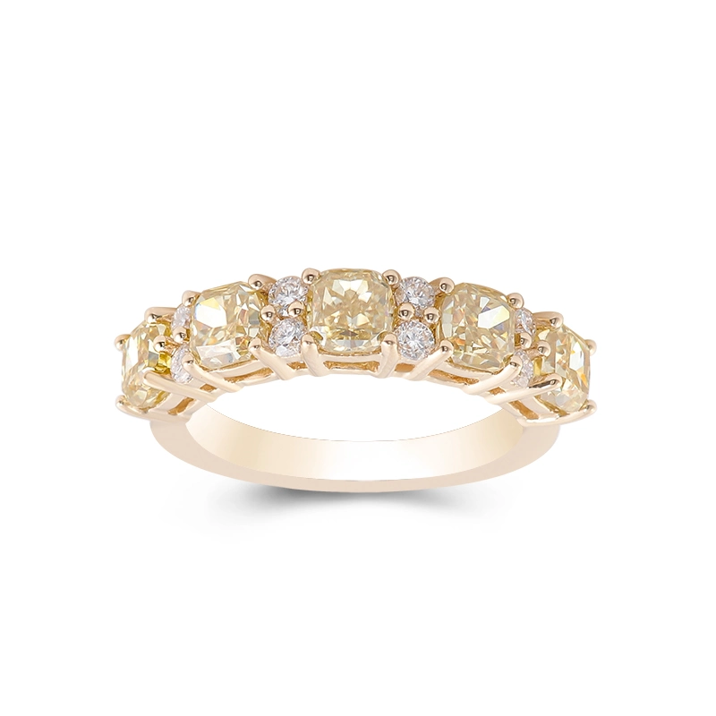 Moissnaite Diamantschmuck Damenringe Special Yelloow Moissanite Eternity Band Mit 18K Verlobungsring