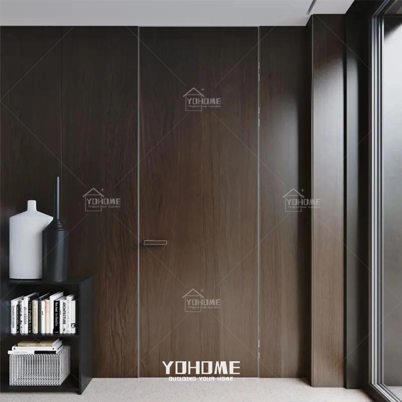 American Interior Painted Flush Concealed Door Frame Wood Hidden Door with Walls White Wooden Frameless Invisible Door Hidden Door Construction Wood Hidden Door