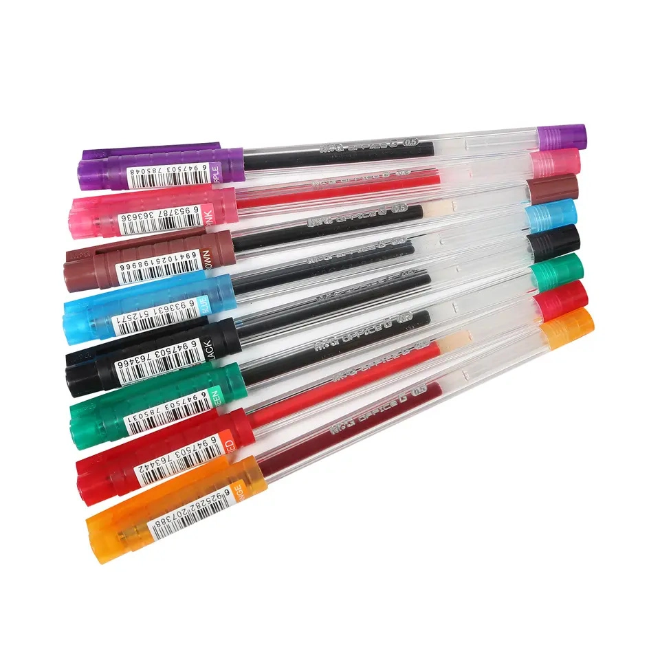 8 couleurs de 0.5mm d'alimentation de l'École de la papeterie de bureau stylos pour fournitures de bureau de gel