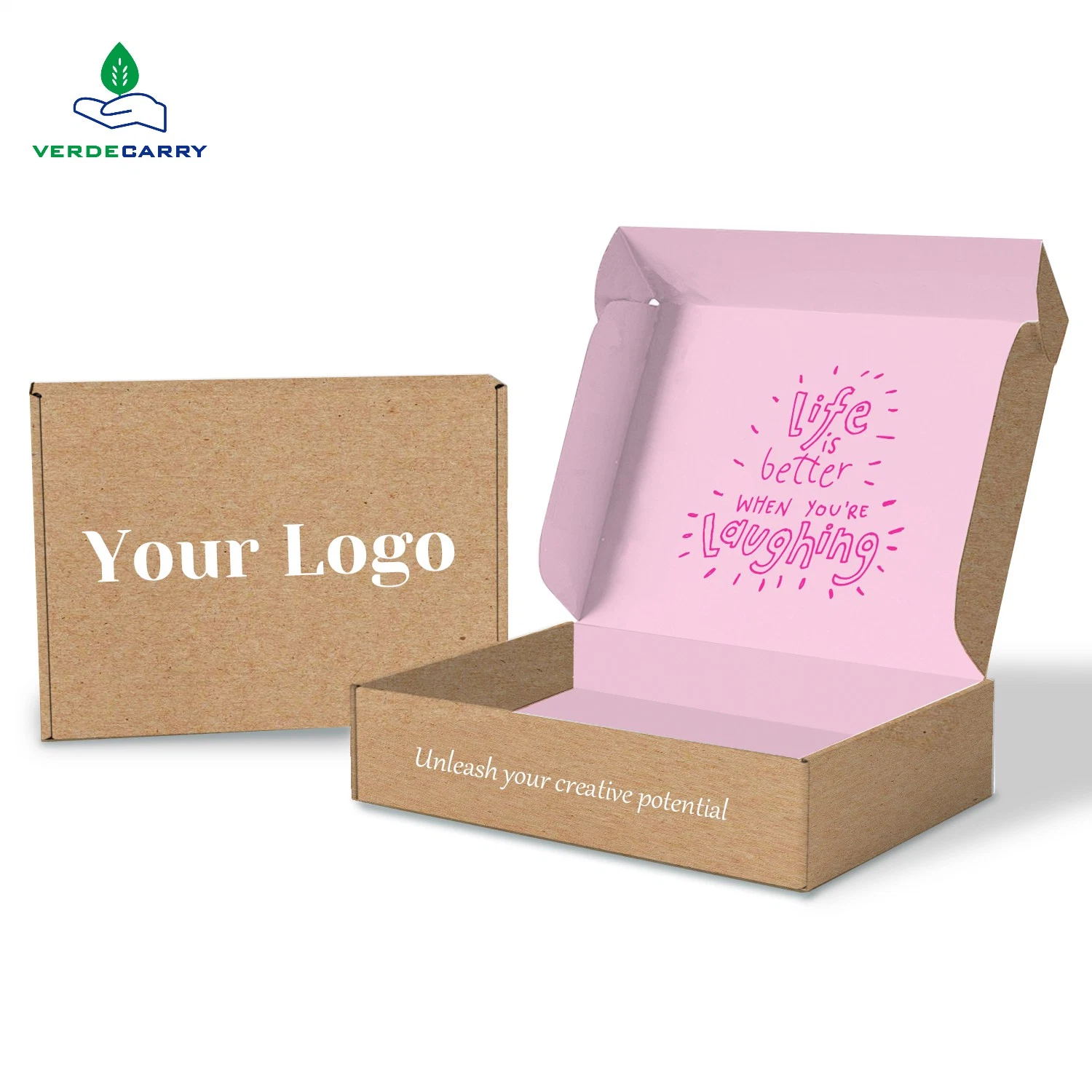 Caixa de jóias Portátil biodegradável Kraft, personalizada preço atraente e venda a quente Caixa de correio para vestuário de embalagem ondulada e compostável para o ambiente