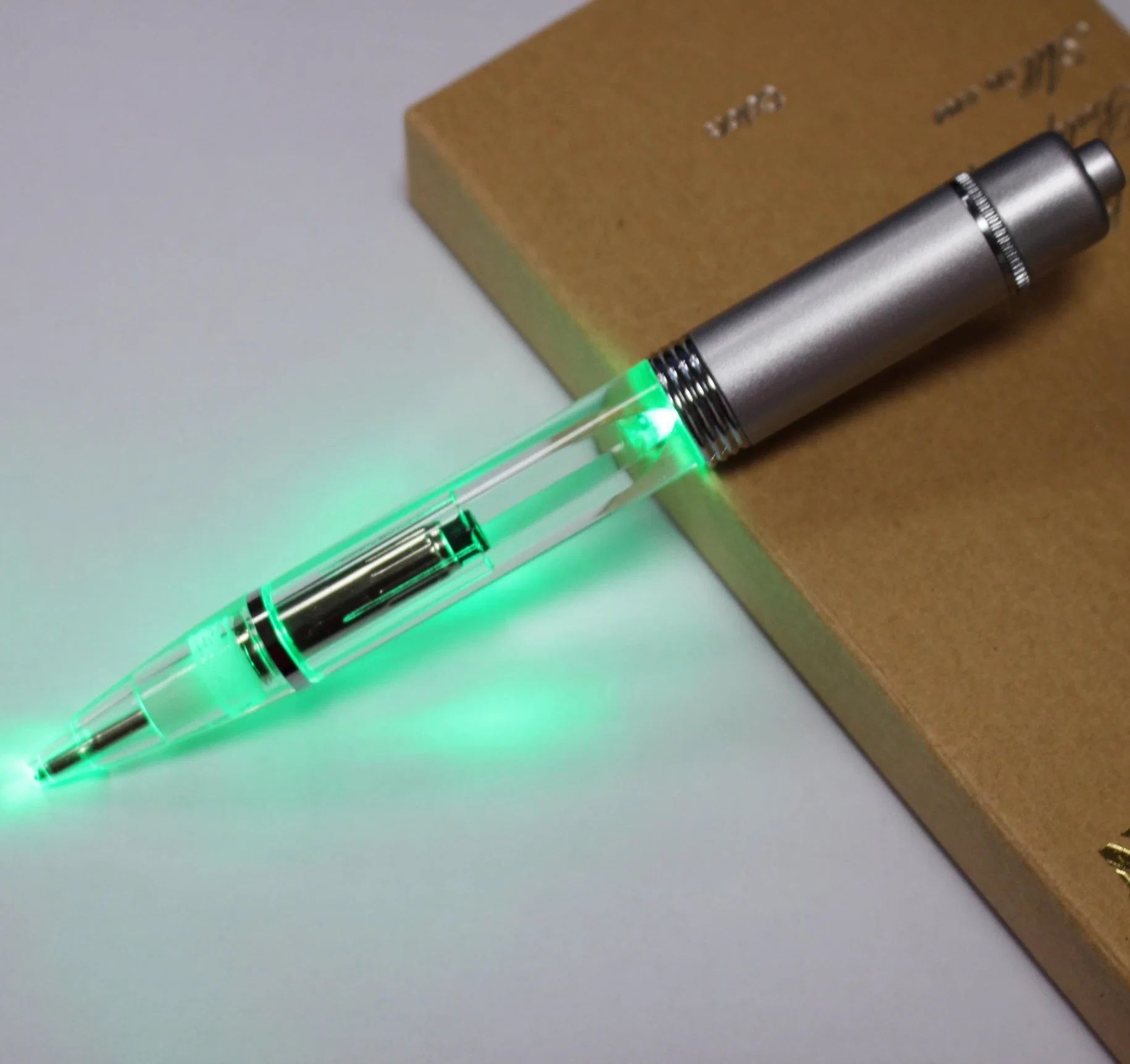 Light-up Ballpoint Pen with Green Light for Writting and Read in Darkness Night