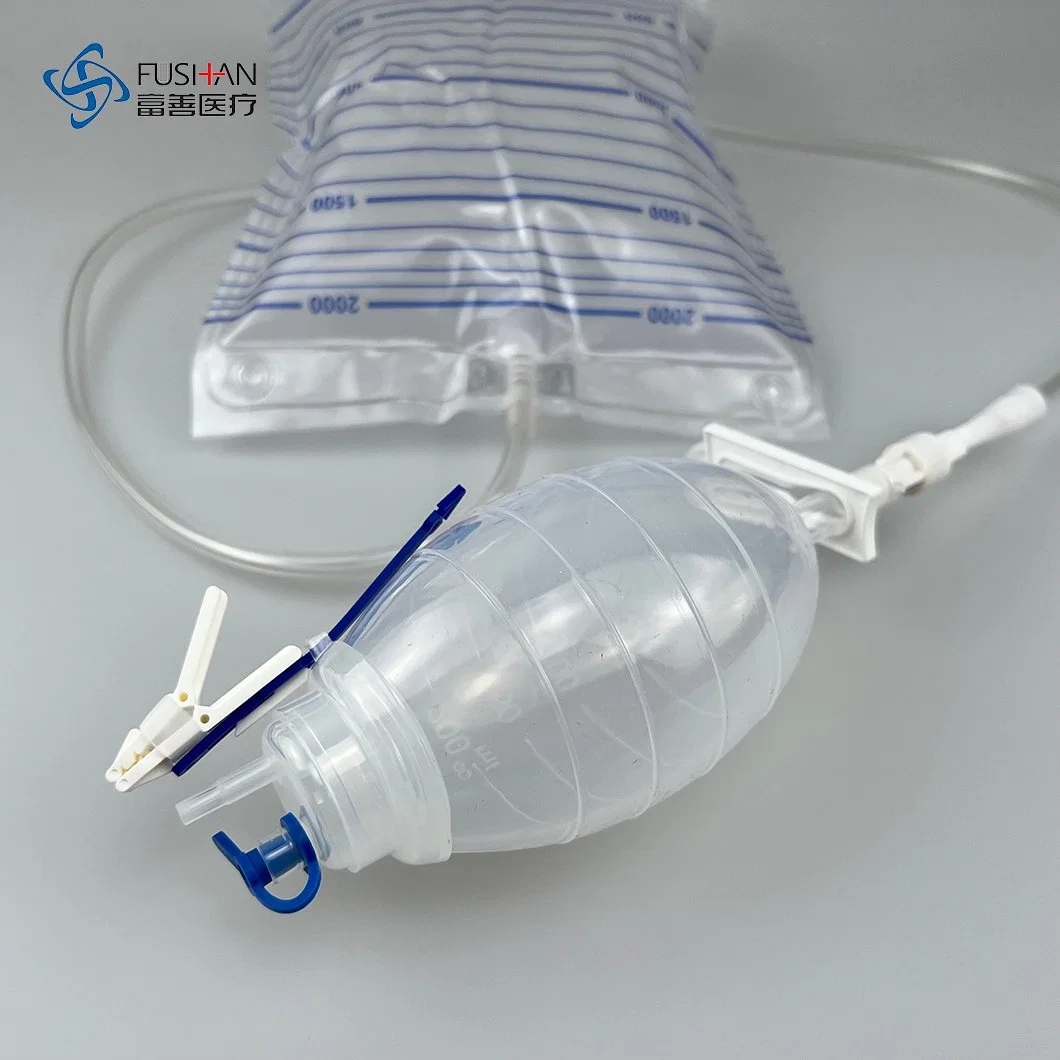 Factory Medical Disposable Silicone Reservoir Drain Bulb with Tubes CE ISO for Wound Drainage (100 150 200 400)