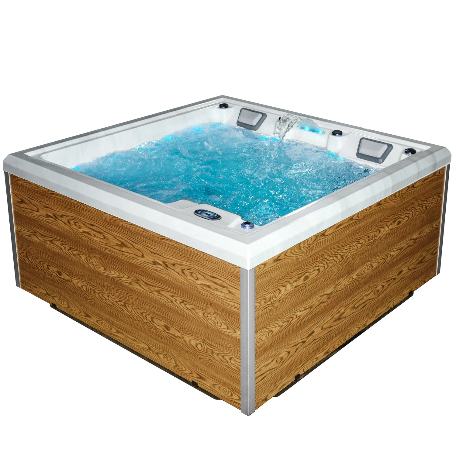 Winer Factory Free-Standing Hot Bathtub Acrylic ODM Bathtub Cheap Price Outdoor Hot Massage SPA Tub with LED Lamp for 4 Person