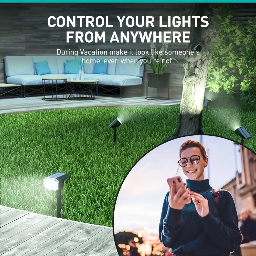 Smart Tuya APP Control LED Outdoor Light Waterproof Garden Solar Lights Pathway Lawn Spot Lights