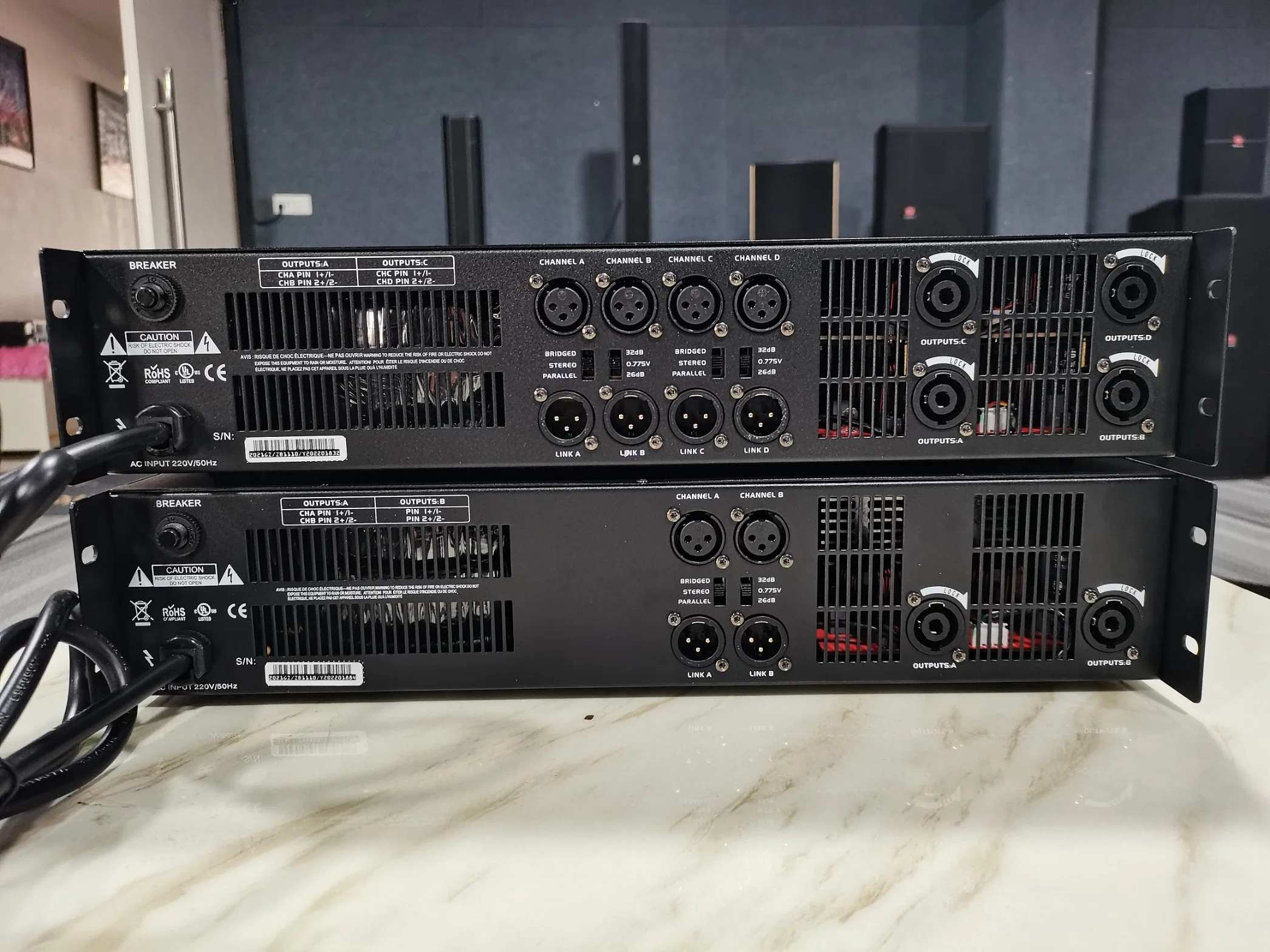 Grossista chassis de amplificador de potência de 2 canais Classe D 1000 Watts Anodizado