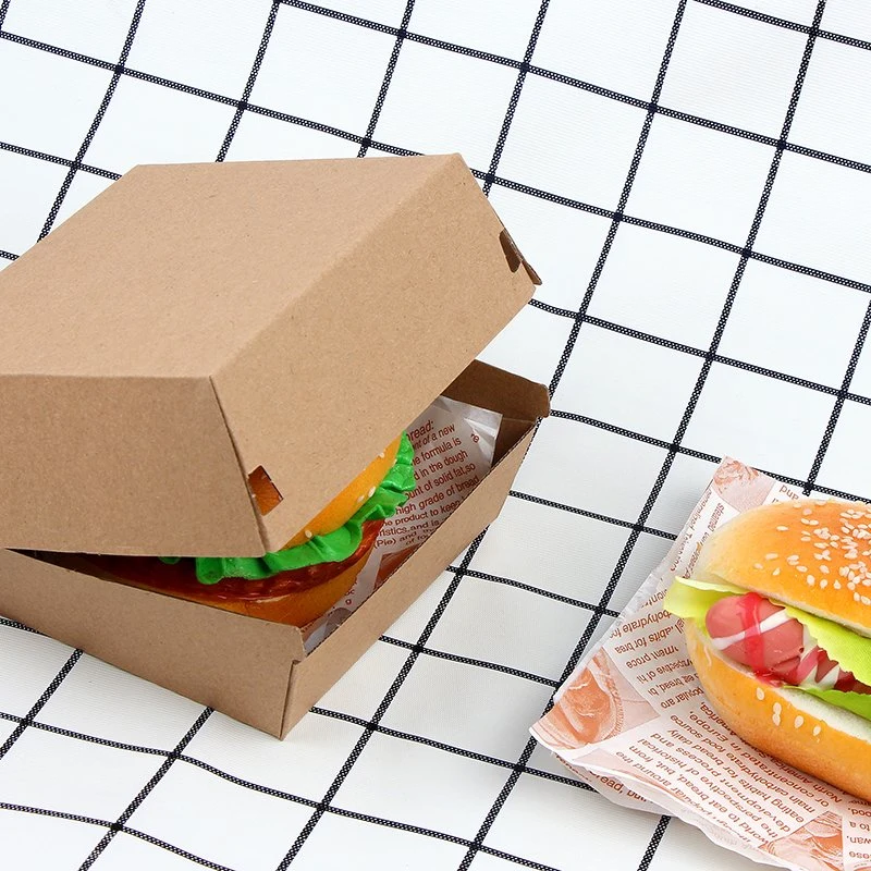 Boîte en carton ondulé jetable pour hot-dog et hamburger