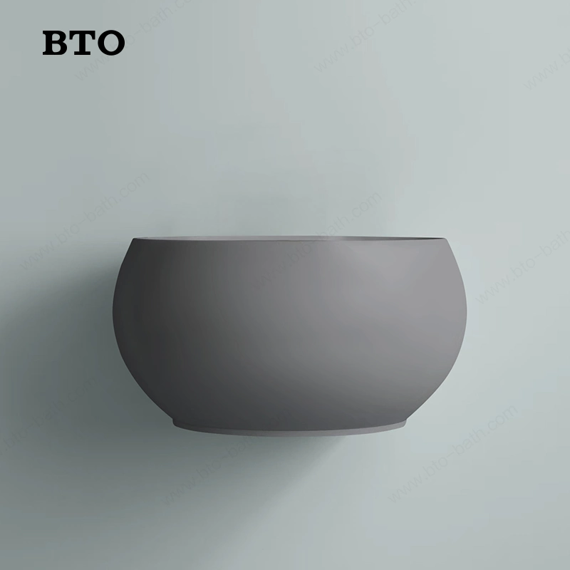 Bto Factory Directly Modern Style Washbasin Round Ceramic Wall Hung Sink Bathroom Wash Basin