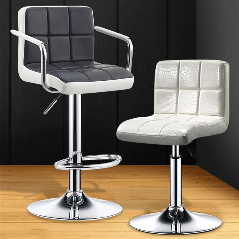 Kommerzielle Gebrauchte Design Leder Kariert Bar Chair Modern Cafe Hoch Barstühle Barhocker