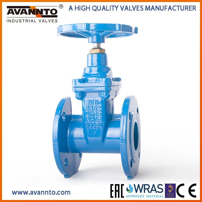 63mm-315mm Nrs Hand Wheel Ductile Iron Double Socket End Gate Valve for PVC Pipe