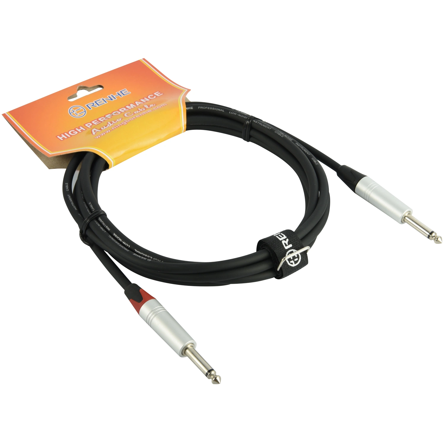 Cable de guitarra de 10 pies de Nylon 1/4 de pulgada de oro de 6,35 mm directamente a Ts Ts guitarra eléctrica y cable de audio Bass Professional021