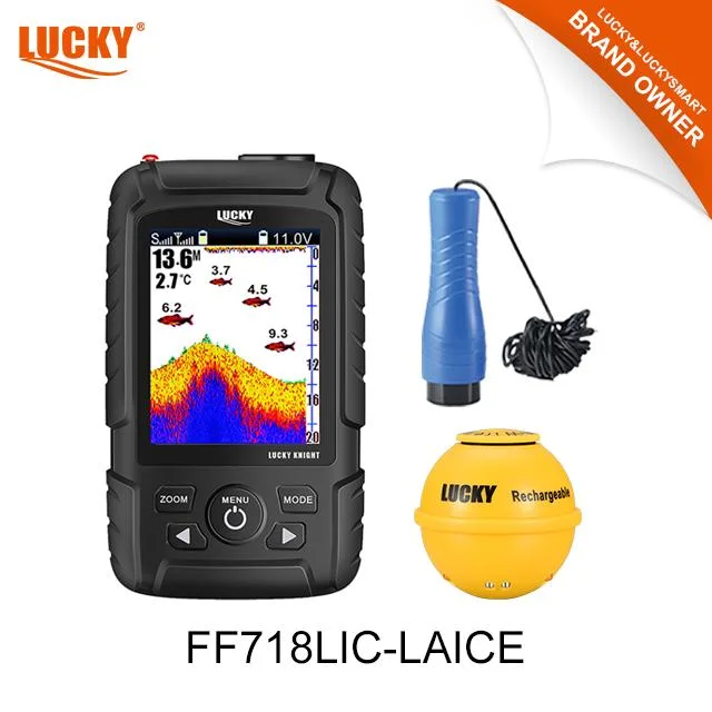 Lucky Fish Finder FF718licd-Laice 2.8 Inch Lithium-Ion Battery Colored DOT-Matrix Display La Wireless Sensor Ice Fishing Sensor