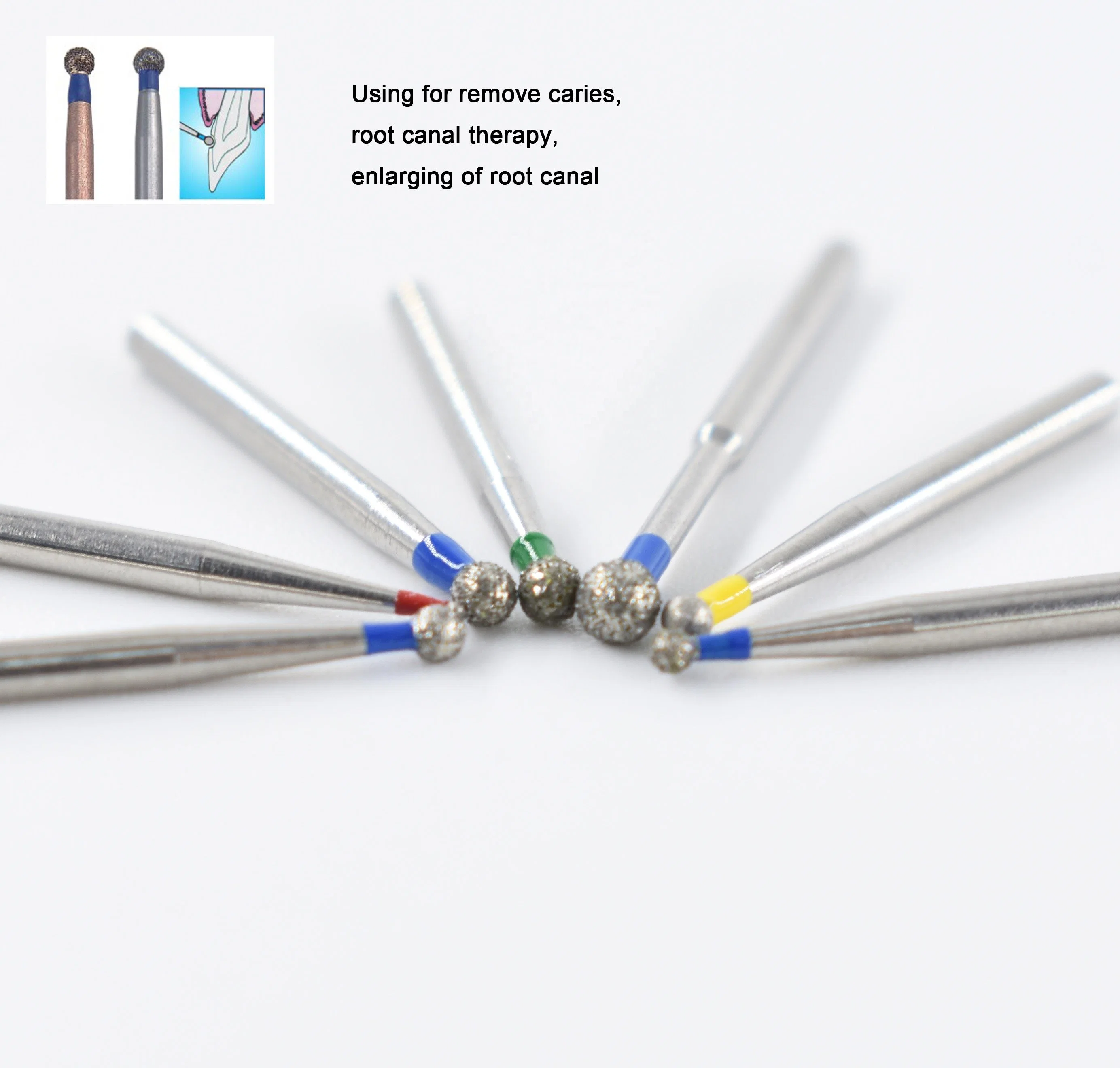 Dental Materials Ball Round Diamond Dental Bur für Dental Handstück Maschine Serie Br