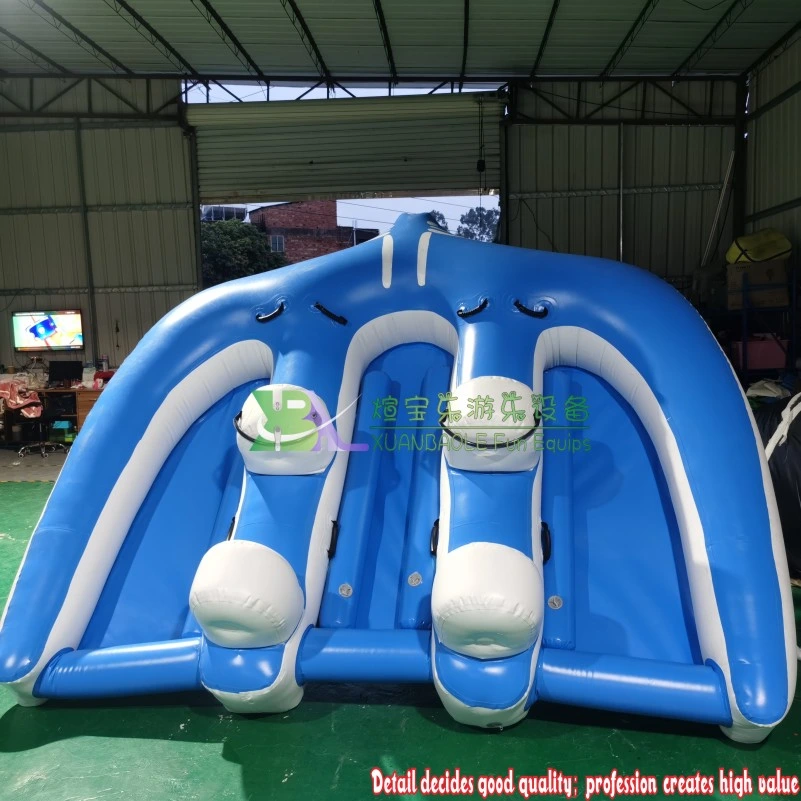 Almofada insuflável de Raios Gama insuflável estimulada arvorando o Manta Ray água brinquedo inflável barco do tubo de esqui