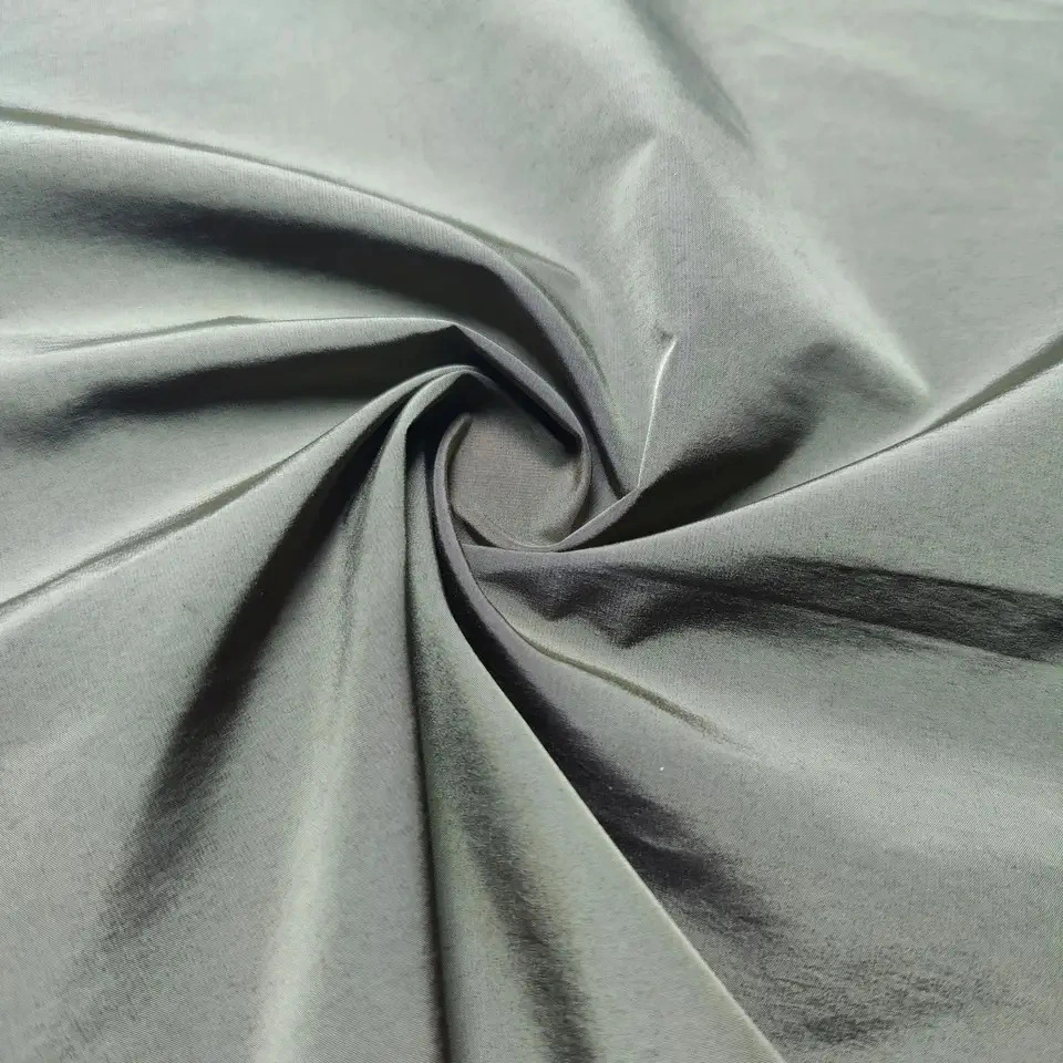 Environmental Cloth Plain Woven Stripe Style Polyester Material with Conductive Filament Memory Fabric for Surgical Gown