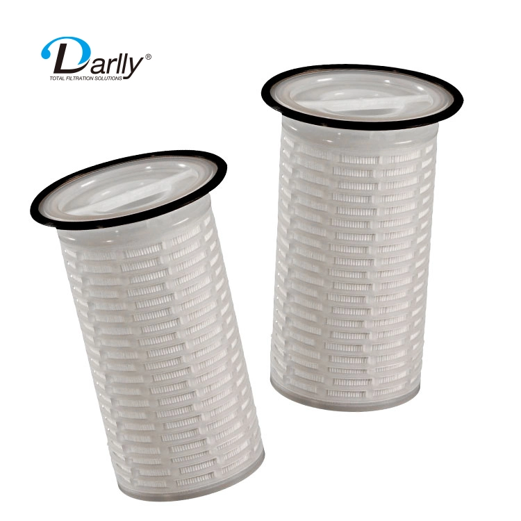 Darlly 1micron High Flow Cartridge Filters PP Micro Pleated Water Filter Cartridge Filter Bag Replacement Suitable for Size 1 / Size 2