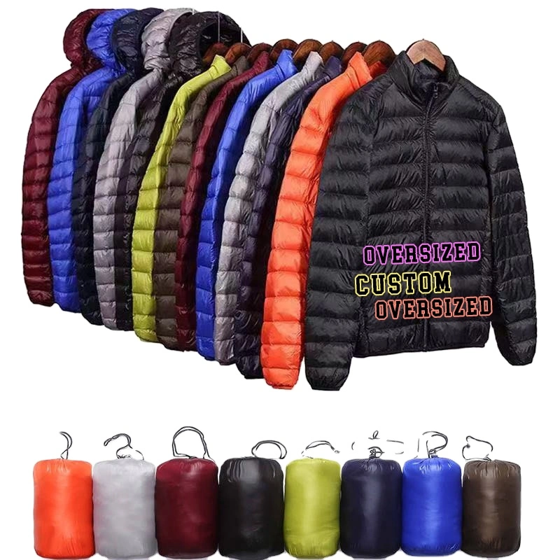 Winter Custom Logo Padding Cotton Polyester Goose Down Puffer Jacket for Men