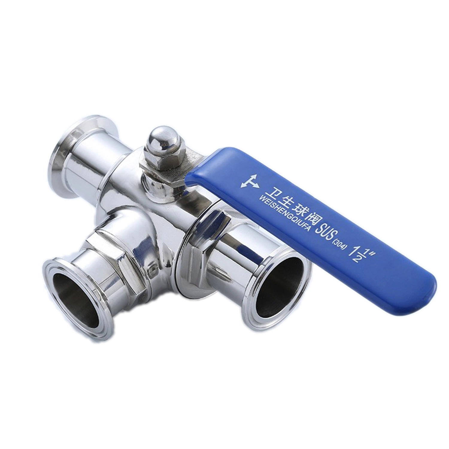 High Good Qaulity Hygienic Mannual Three Ways L Type Tri-Clamp Ball Valve