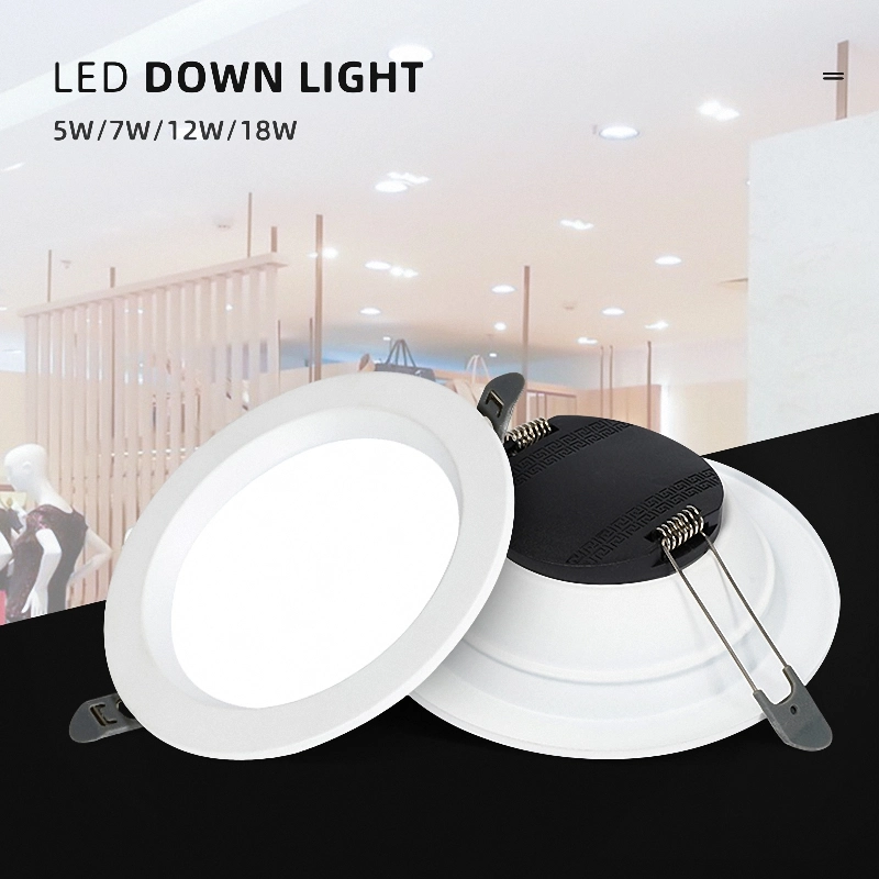 Fabricante Precio bajo la luz de techo comercial abajo CCT interiores 5W 7W 12W 18W LED empotrado downlights