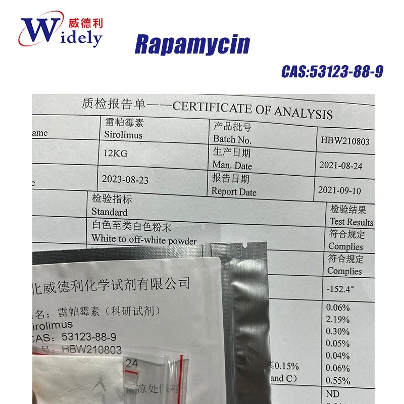 Poudre de rapamycine de qualité Pharm cas 53123-88-9 rapamycine