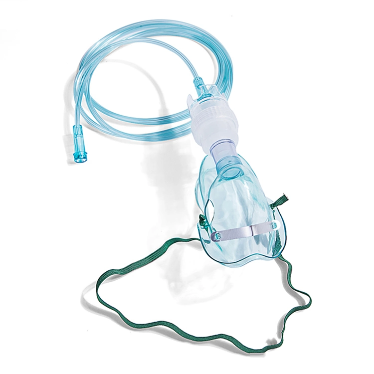 Disposable Oxygen Mask with Tube and Adjustable Elastic Strap