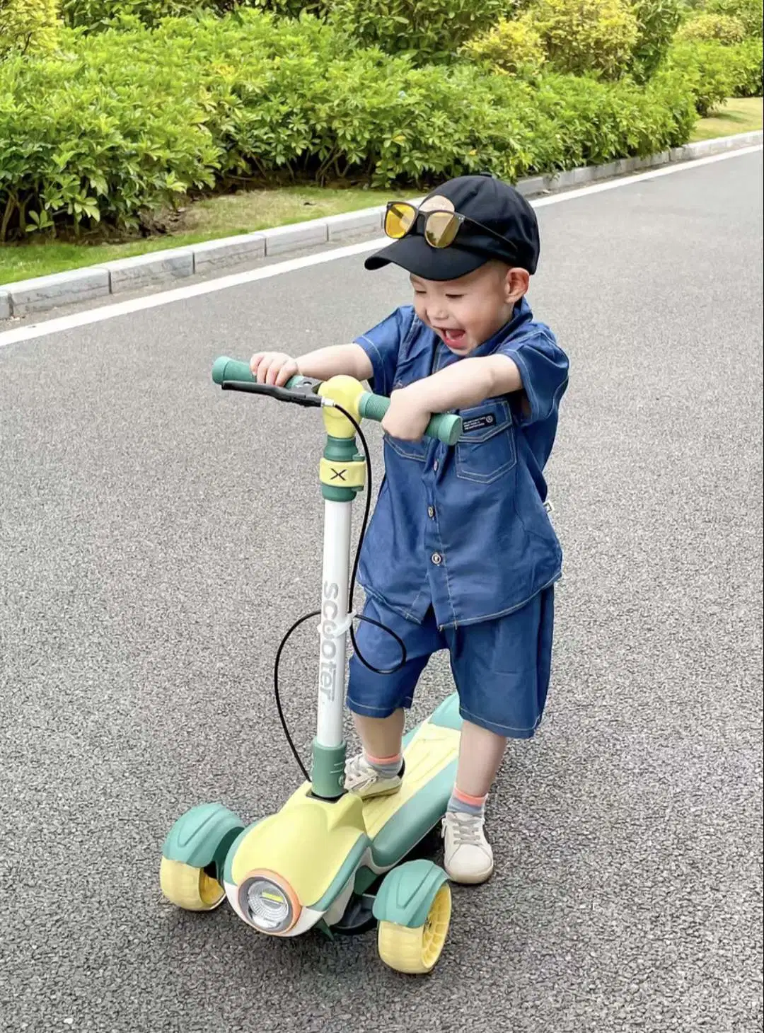 Sistema multifuncional de alumínio quentes piscina dobrável e PU 3 Rodas Scooter de crianças