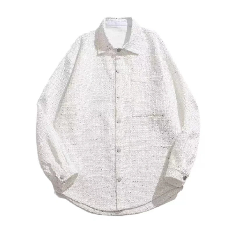 Men Long Sleeve Shirt Sequin Lapel Neck Button Fashion Clothes