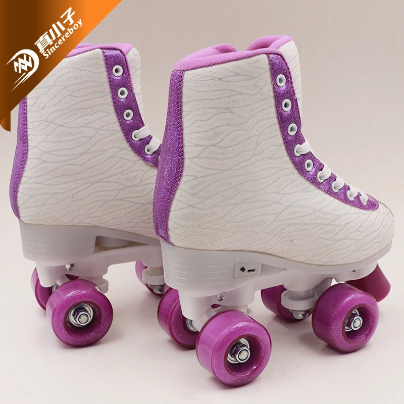 Wholesale/Supplier Sports Shoes Fitness Entertainment Double Row Roller Flash Skates Shoes for Girls