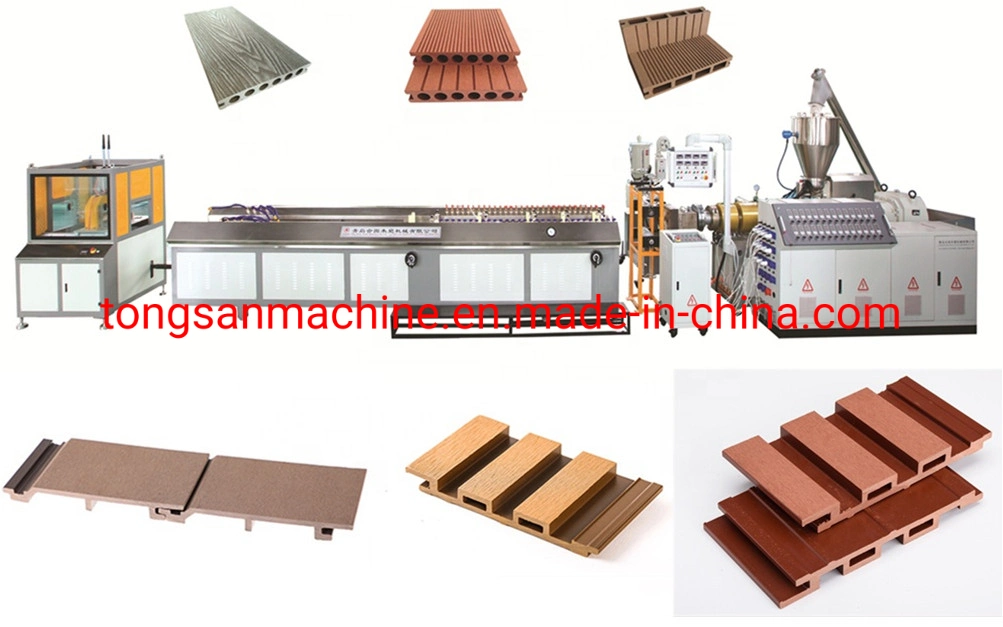 Sanding Brushing Treatment Online Embossing PE WPC Decking Machine Manufacturer